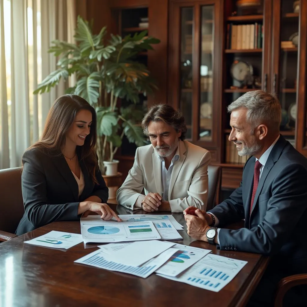 Consultores de ConFin con cliente